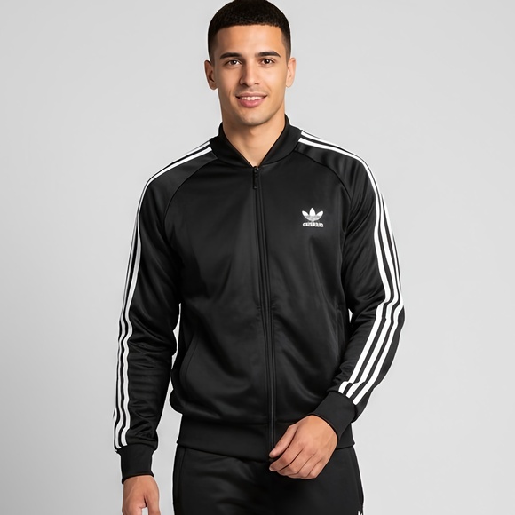 Adidas Track Jacket Men's Medium Black - Picture 1 of 8